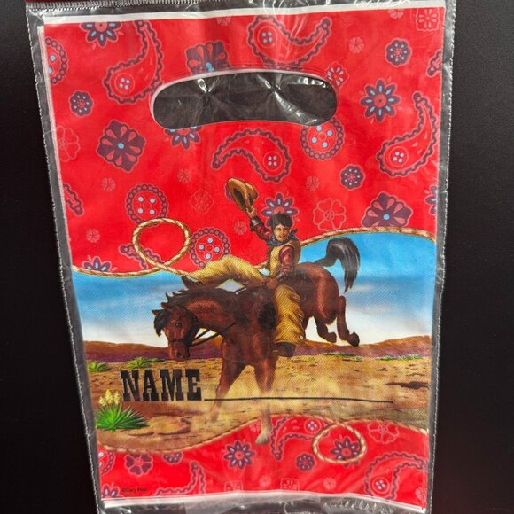 Rodeo Cowboy Loot Treat Bags Paper Art Western Kids Birthday Party - Picture 2 of 8